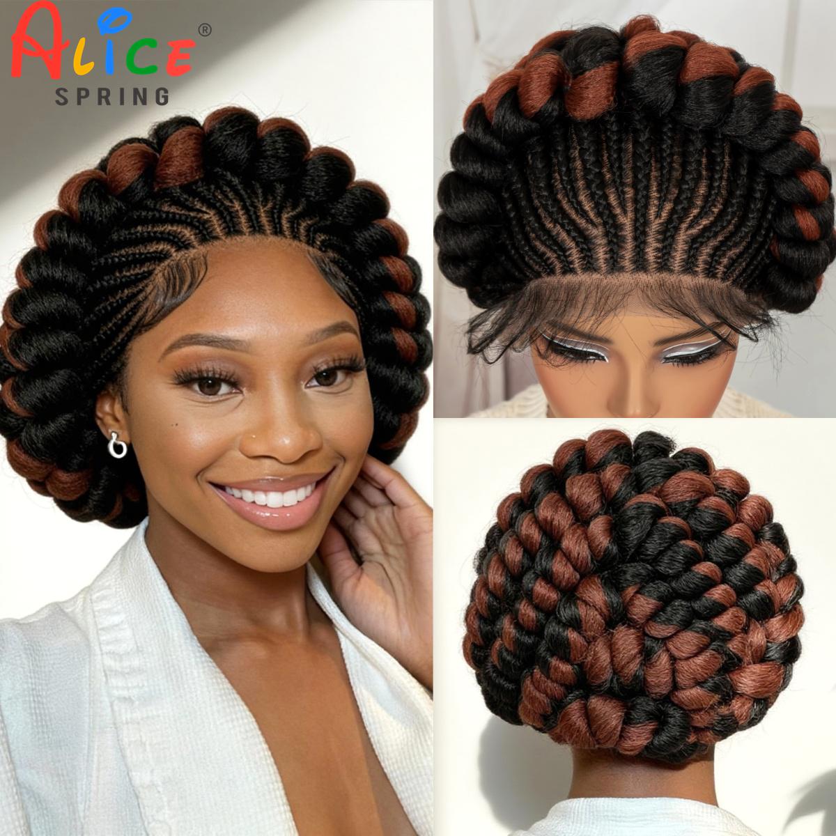 Synthetic Braided Wigs For Black Women - Parrucche intrecciate Cornrow Parrucche intrecciate Bantu