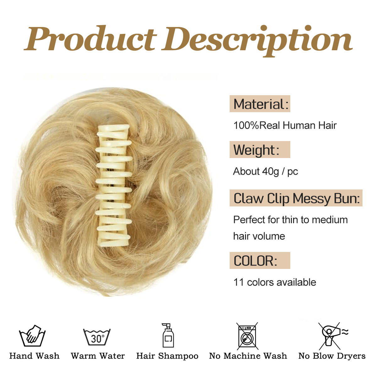 Chignon disordinato Capelli on - Claw Clip Messy Bun Hair Piece recensione e prezzo