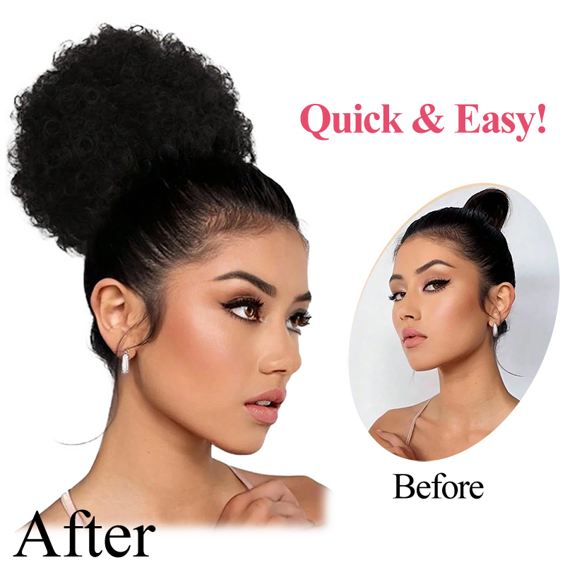 Capelli umani al 100% 8 pollic - Drawstring Afro Curly Puff Ponytail recensione e prezzo