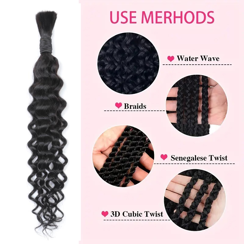 Capelli umani ondulati stile b - Water Wave Bulk Human Hair For Braiding recensione e prezzo