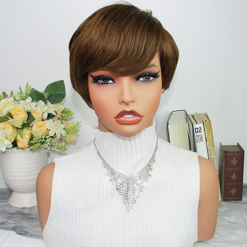 Parrucche Pixie Cut Marrone Ci - Short Pixie Cut Wig Human Hair Cheap recensione e prezzo